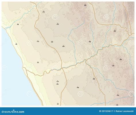 Abstract Topographic Vector Map of a Coastal Area with Mountains Stock ...