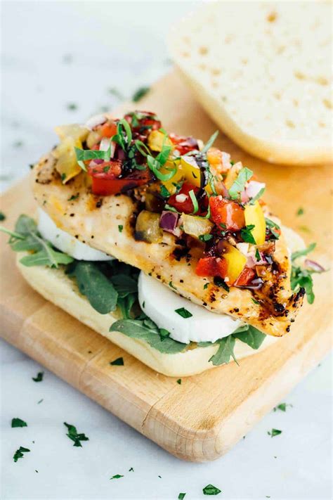 Grilled Chicken Bruschetta Sandwich Jessica Gavin