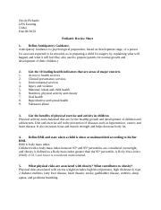 Pediatric Review Sheet Anticipatory Guidance Leading Health Course Hero