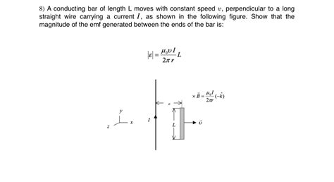 Solved A Conducting Bar Of Length L Moves With Constant Chegg