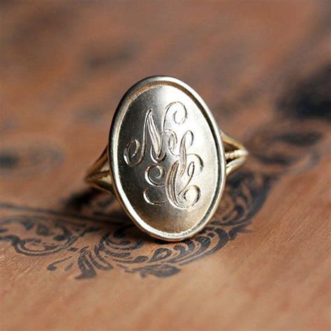 Engraved gold monogram ring gold initial ring personalized etsy – Artofit