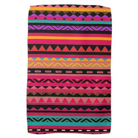 Beautiful Mexican Aztec Colorful Pattern Towel Southwestern Throw