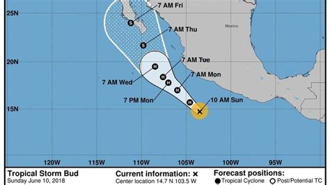 Se forma el huracán Bud en el Océano Pacífico frente a las costas de México