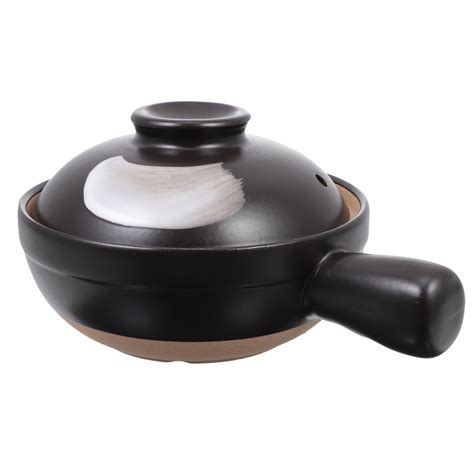 Nuolux Pot Casserole Soup Hot Ceramic Lids Oven Clay Stockpot Stew Handles Lid Shallow Covered
