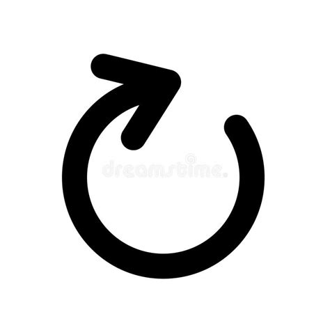 Clockwise Arrow Icon Black Curved Circular Arrow Vector Illustration