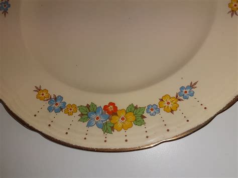 Vintage Alfred Meakin Cream With Floral Pattern Dinner Plate Etsy