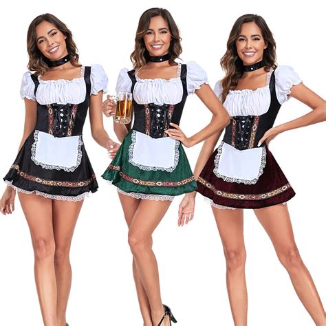 Plus Size Dirndl Dress For Women Oktoberfest Bavarian Festival Outfit