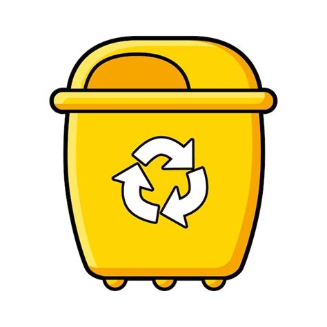 Premium Vector Yellow Recycling Trash Bin