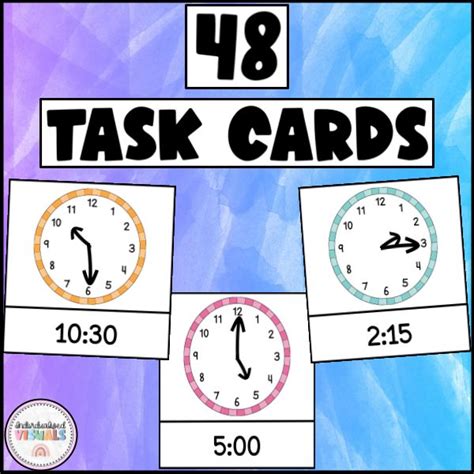 Telling Time Task Cards Drawing The Hands Of The Clock 00 15 30