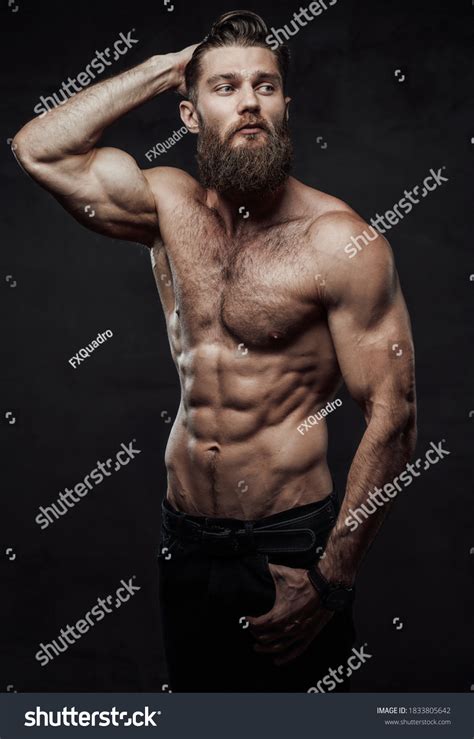 Brutal Bearded Guy Naked Torso Muscular Stock Photo Shutterstock