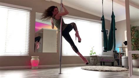 Ava Madison Pole Dance Wearing Wink Braided Leggings A Beautiful Pole