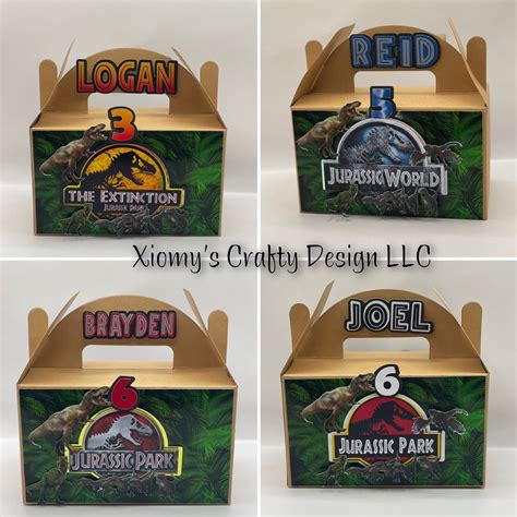 Jurassic Park Jurassic World Party Favor Boxes Etsy