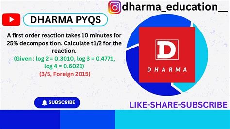 A First Order Reaction Takes 10 Minutes For 25 Decomposition