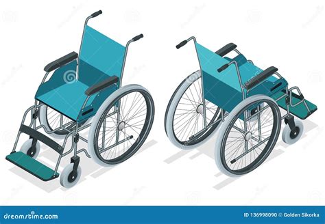 Isometric Wheelchair For Disabled Person Icon Isolated On White