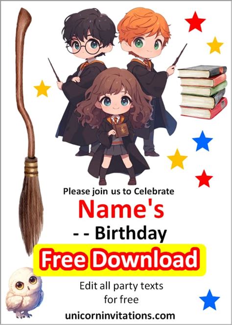 Harry Potter Invitation Templates Unicorn Invitations