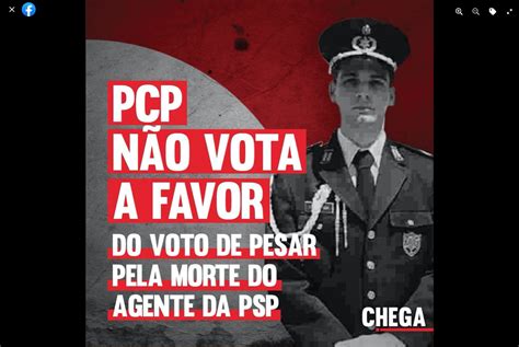 Chega Acusa Pcp De Não Ter Aprovado Voto De Pesar Pela Morte De Agente