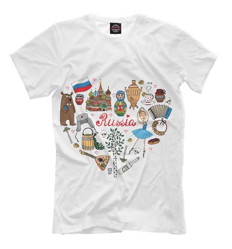 Short Sleeve Printed T Shirt Russia New T Shirt Symbols Moscow Kremlin ...