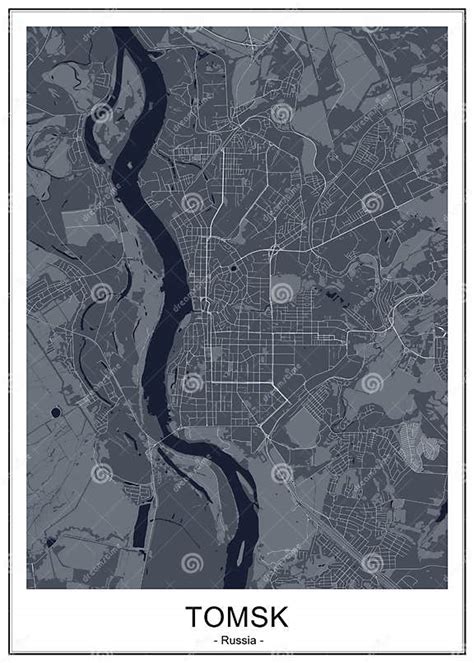 map   city  tomsk russia stock illustration illustration  geographical tomsk