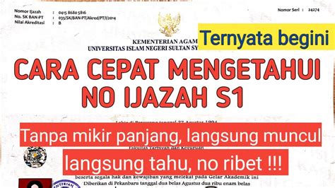 No Ijazah Yang Mana Cara Melihat Letak Nomor Ijazah Sd Smp Sma D3 S1