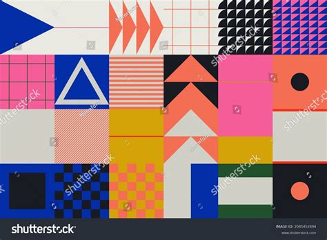 Geometric Artwork Design Simple Shapes Figures: immagine vettoriale ...