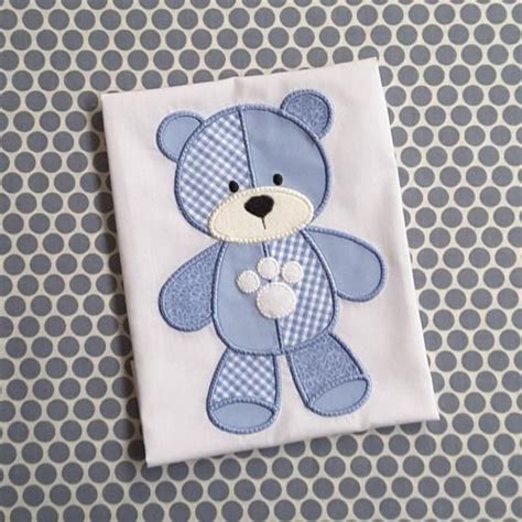 Beb Apliques M Quina Bordado Dise O Patchwork Oso Etsy Espa A Baby