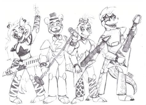 Fnaf Sb Wip Finally Got Around To Drawing The Glamrocks Honestly