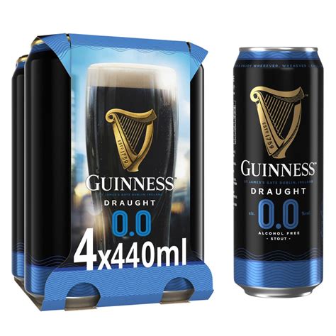 Guinness Draught Alcohol Free Stout Beer 0 0 Vol 4x440ml Cans