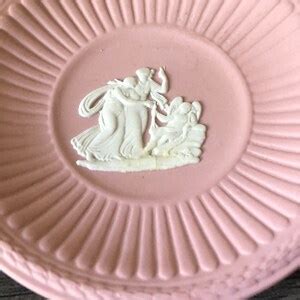 Vintage Pink Fluted Wedgwood Jasperware Cupid Awakes Trinket Dish Etsy