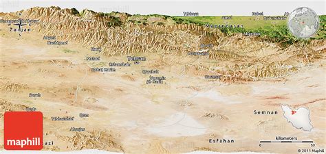 Satellite Panoramic Map of Tehran