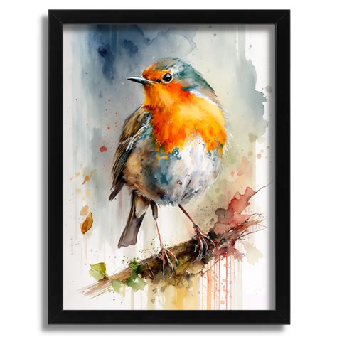 Watercolour Robin Artwork - Drawify