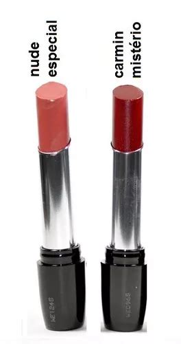 2 Batom Gel Ultra Color Revolution Fps15 Avon Nude E Carmim Acabamento