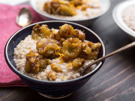 Bananas Foster Oatmeal With Walnuts And Peanut Butter Bananas Foster