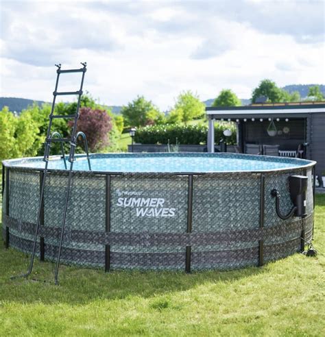 Summer Waves Elite Pool Komplett Set inkl Filterpumpe Poolcover Ø