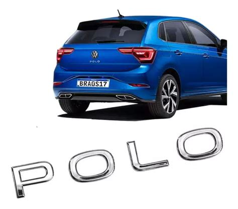 Emblema Traseiro Porta Malas Novo Vw Polo 2022 2023 Cromado