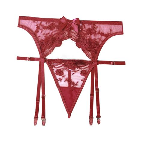 Fuzhor Sexy Lingerie For Women High Waist Garter Belt Sheer Erotic Panties And Lace Suspender