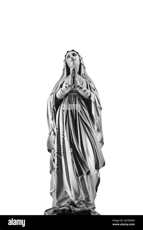 The blessed Virgin Mary statue isolated on white background Stock Photo - Alamy