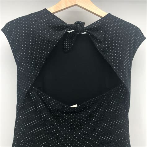 GAP Dress Womens 2 Black White Polka Dot Fit Flare Gem