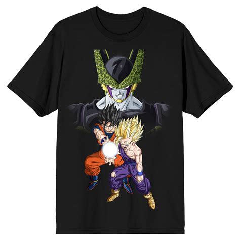 Dragon Ball Z Cell Goku And Gohan Men’s Black T Shirt Xxl