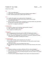 Fall Midterm Solution Pdf Problem True False Points