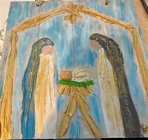 Nativity Scene Painting Holy Family Abstract Original - Etsy