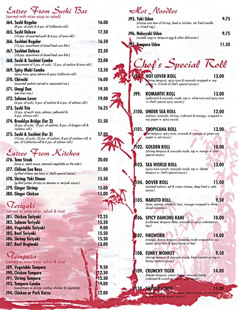 Menu at Rice restaurant, Dover