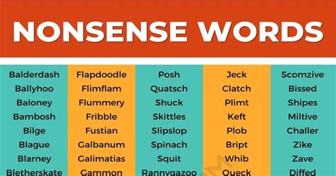 930 Nonsense Words in English that Make You Scratch Your Head! • 7ESL