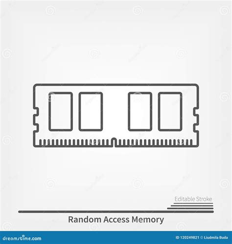 Random Access Memory Line Icon Stock Vector Illustration Of Computer