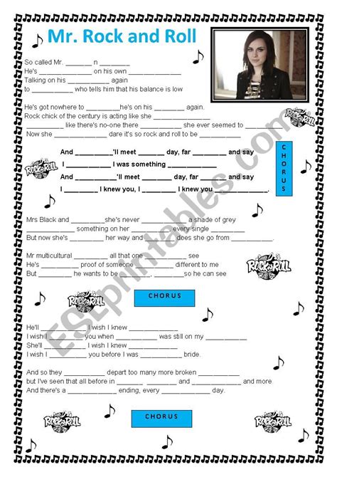 Amy Macdonald Mr. Rock and Roll - ESL worksheet by Rio_Bravo