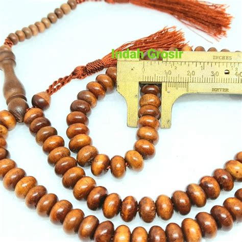 Raya 2024 KAYU 10mm 99 Grains Of ORIGINAL 10MM Flat Wooden TASBIH