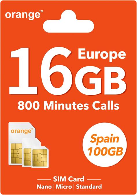 Amazon Orange Europe Prepaid Sim Card Gb Internet Data In G