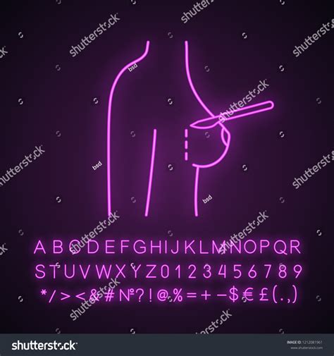 Breast Augmentation Incision Neon Light Icon Stock Vector Royalty Free