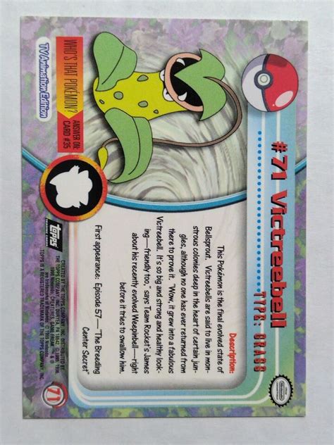 Victreebell 71 Pokemon Topps TV Animation Edition Black Label EBay