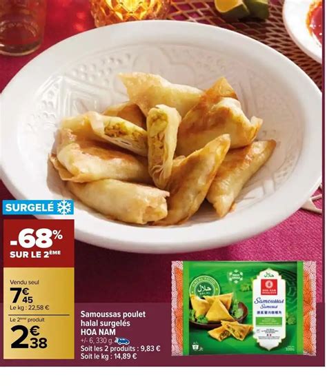 Promo Samoussas Poulet Halal Surgel S Chez Carrefour Market