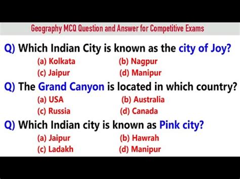 Geography Mcq Question And Answer For Competitive Exams Mcq